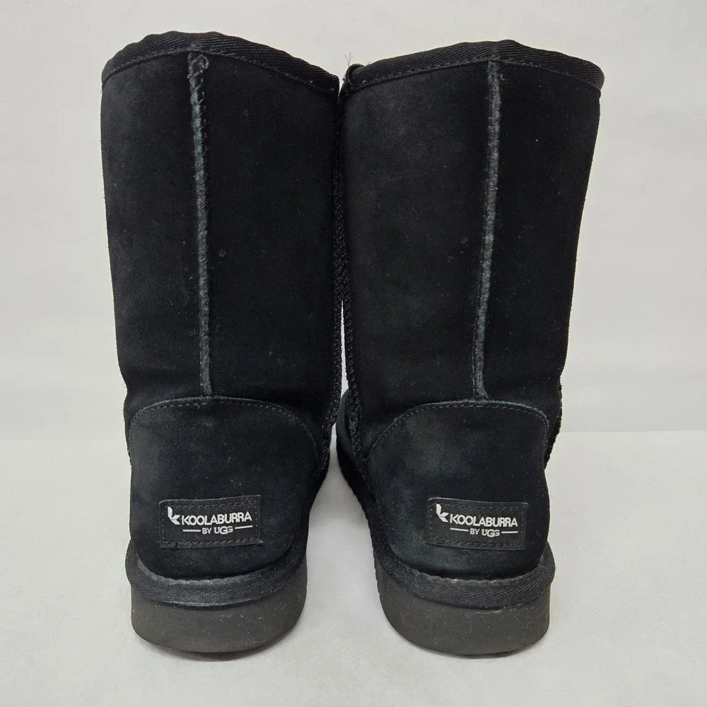 Koolaburra Women's Koola Short Faux Fur Lined Suede Boots 1017090‎ Black Sz 9